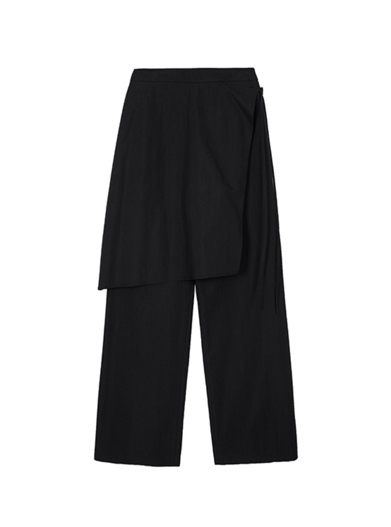 Wrap Skirt Layered Pants in Black VW2SL160-10