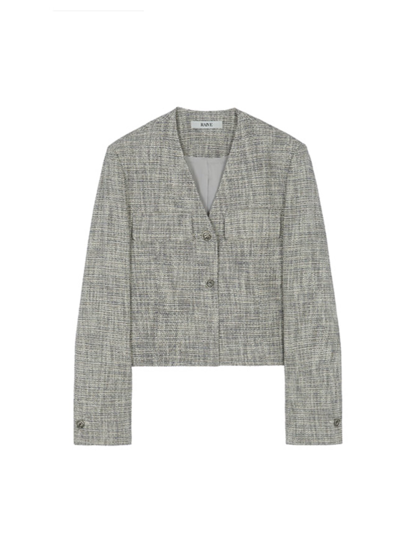 Button Tweed Jacket in Grey VW2SJ181-12