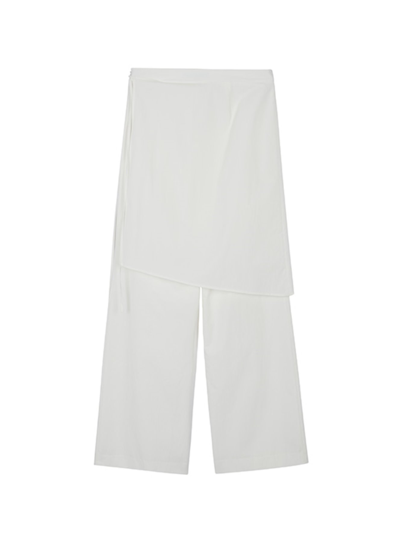 Wrap Skirt Layered Pants in White VW2SL160-01