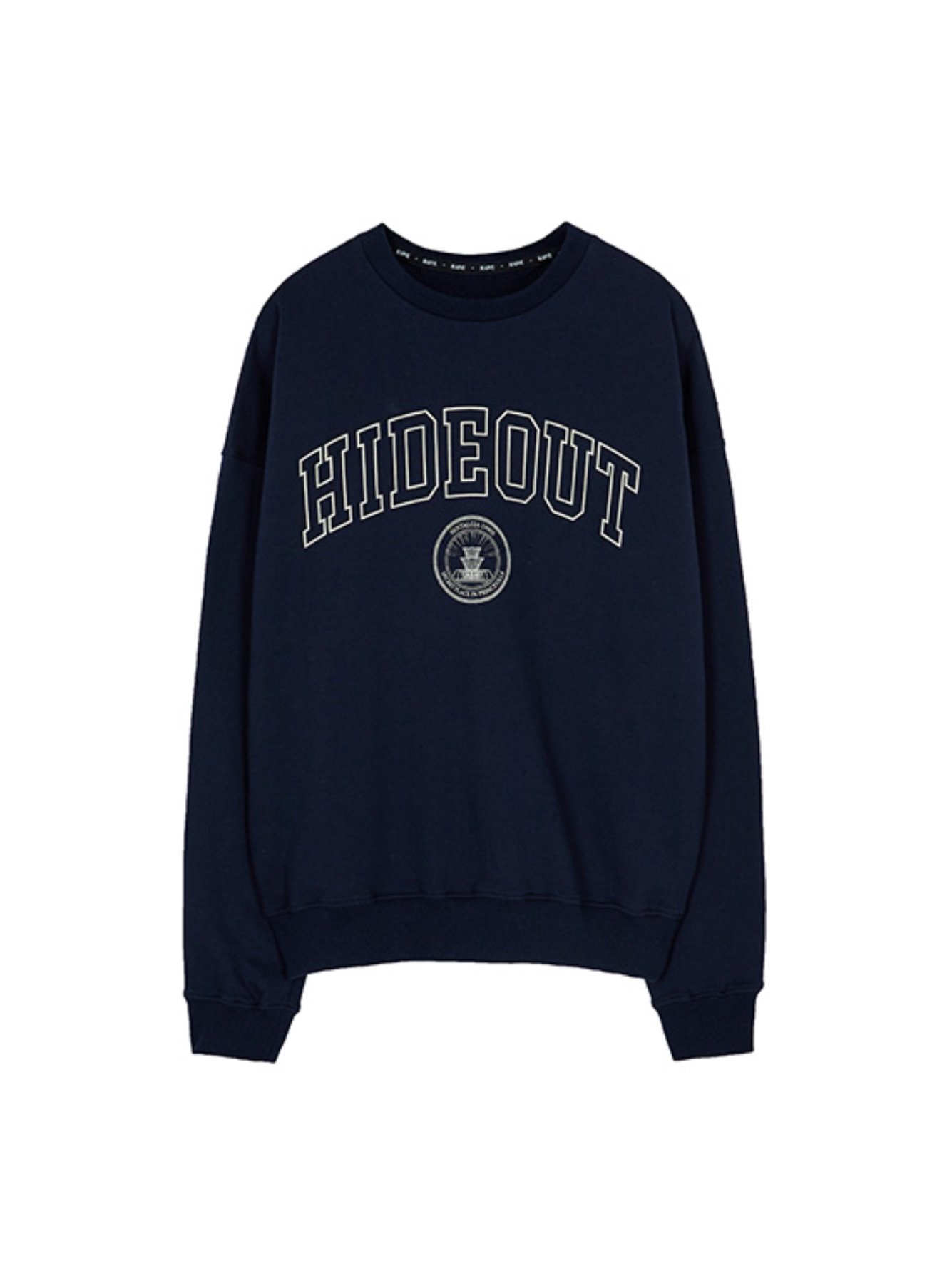 HIDEOUT Print Sweatshirt in Navy VW2SE115-23