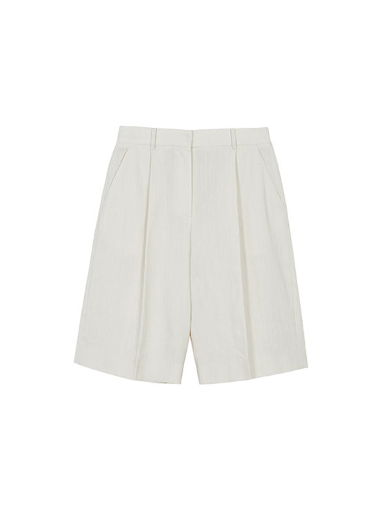 Linen-blend Bermuda Pants in Ivory VW2ML168-03