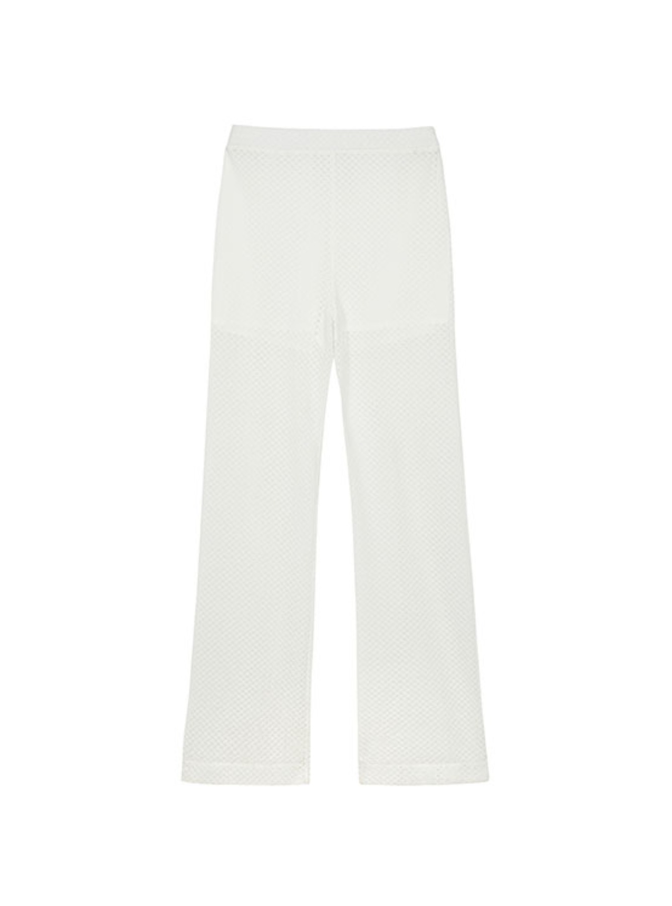 Lace waist banding Pants in White VW2ML162-01