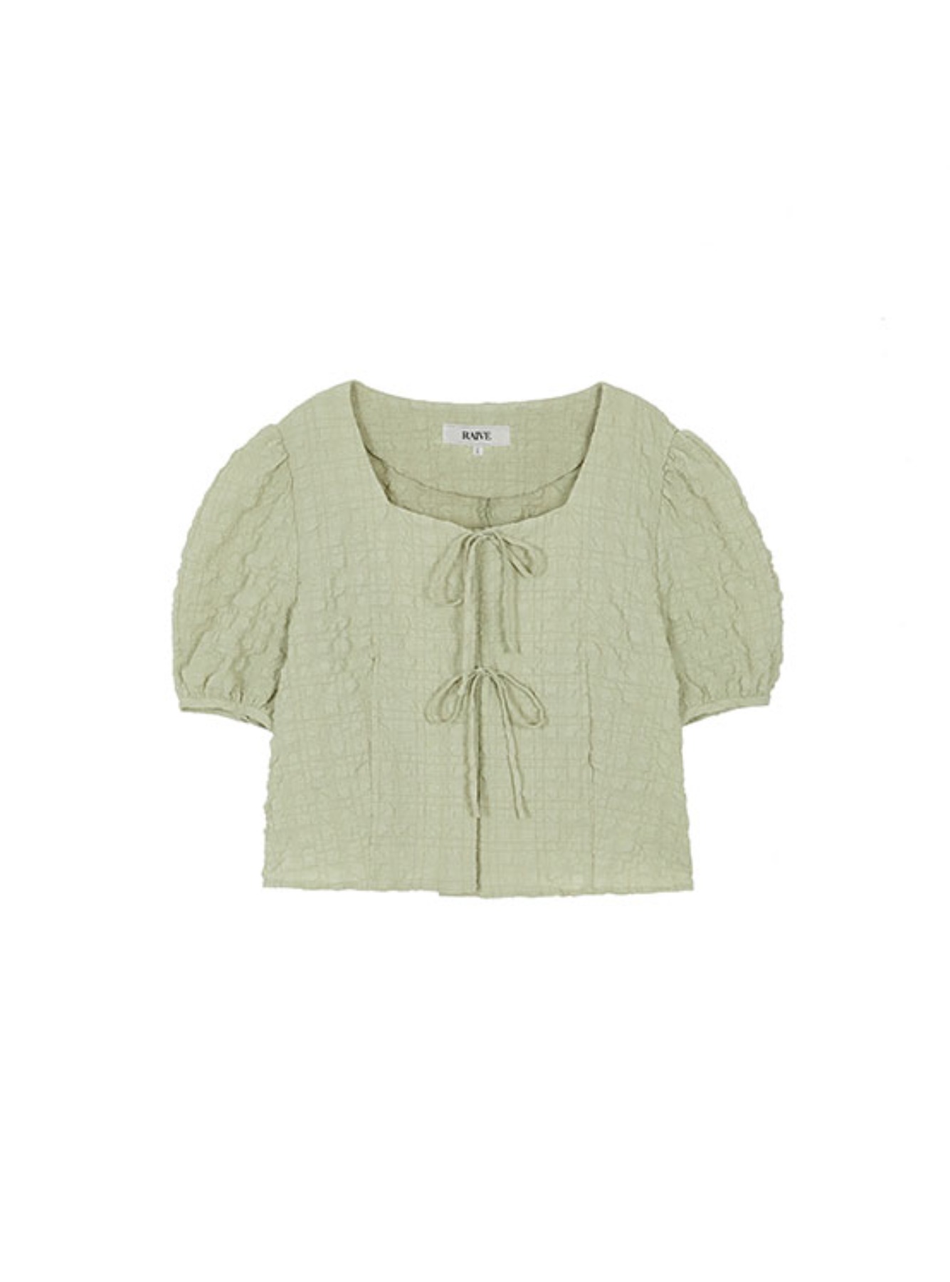Puffed Sleeve Blouse in Green VW2MB158-32