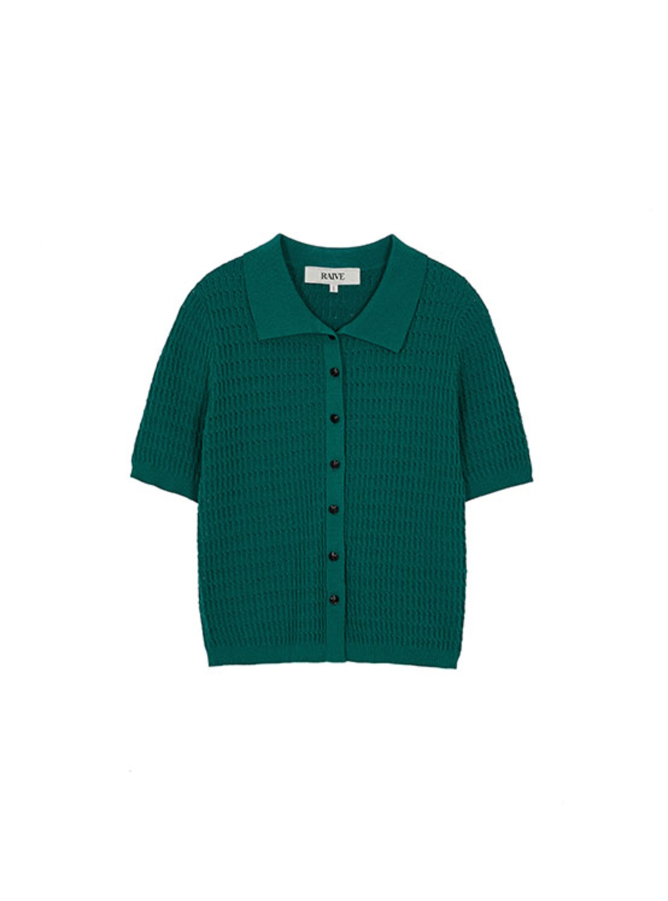 Collar Shirt knit Top in Green VK2MP148-32