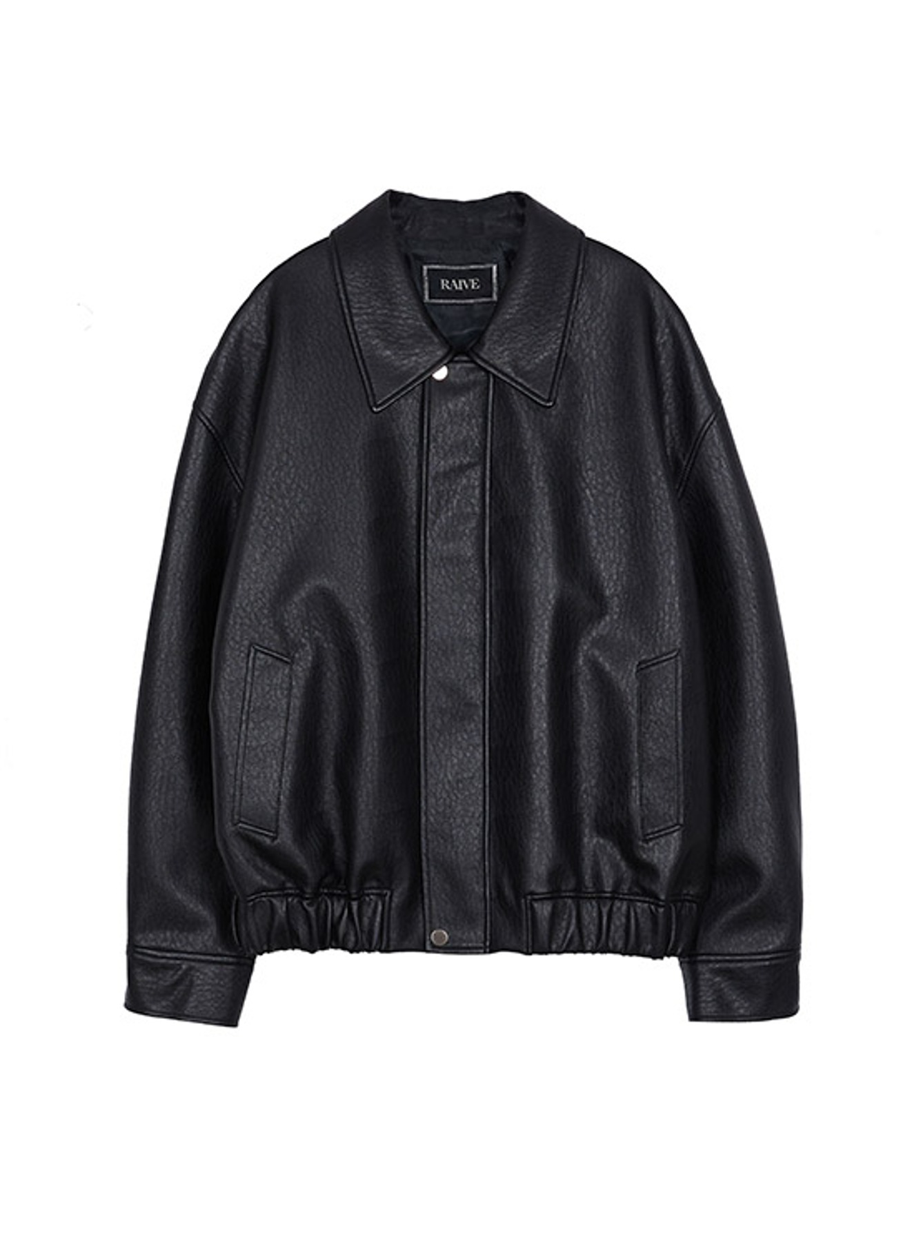 Fake Leather Blouson Jacket in Black VL2AM710-10