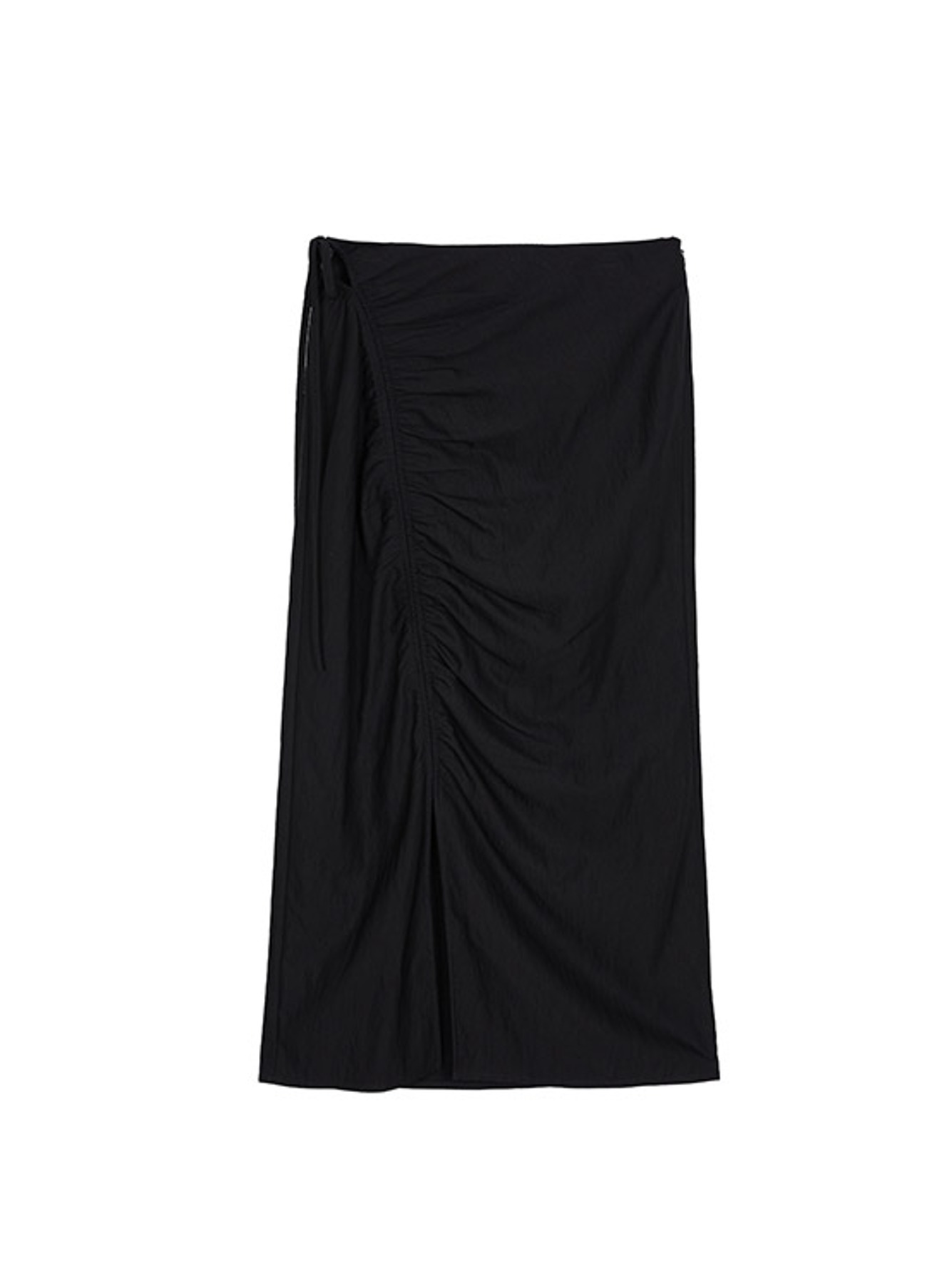Side Shirring Slit Skirt in Black VW2AS482-10