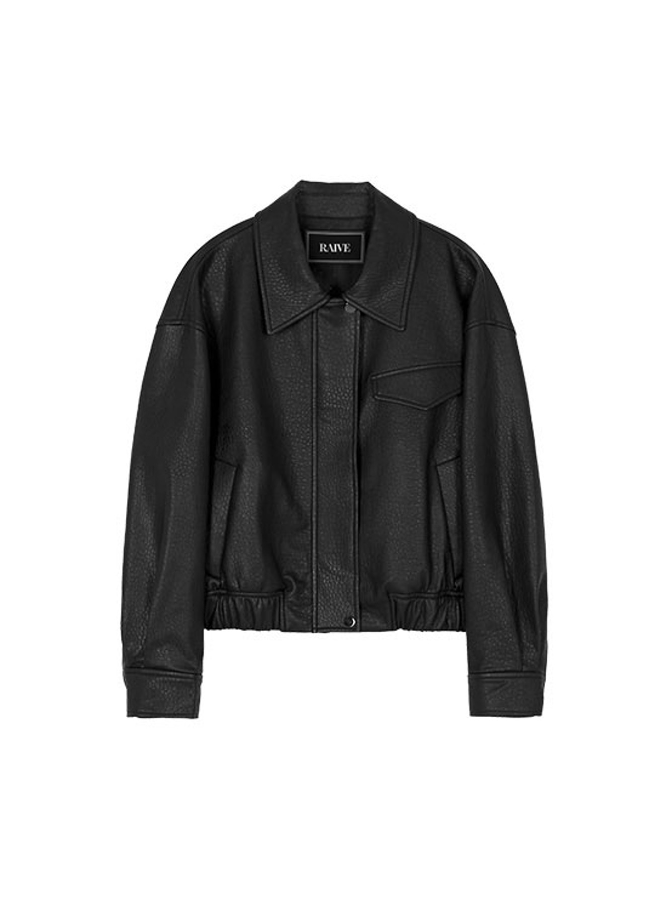 Fake Leather Blouson Jacket in Black VL2AM080-10