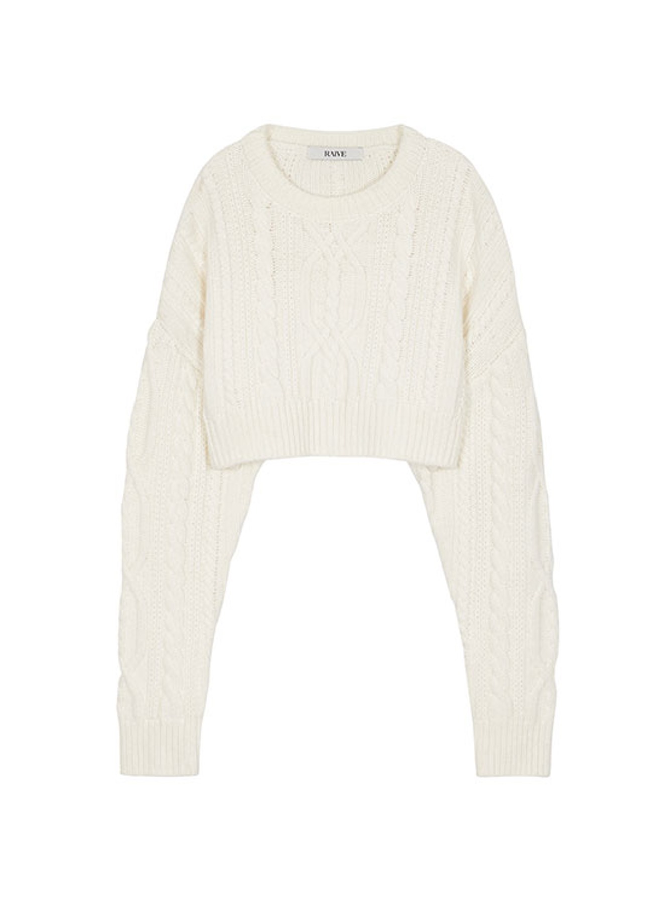 Cropped Cable Knit in Ivory VK2AP363-03