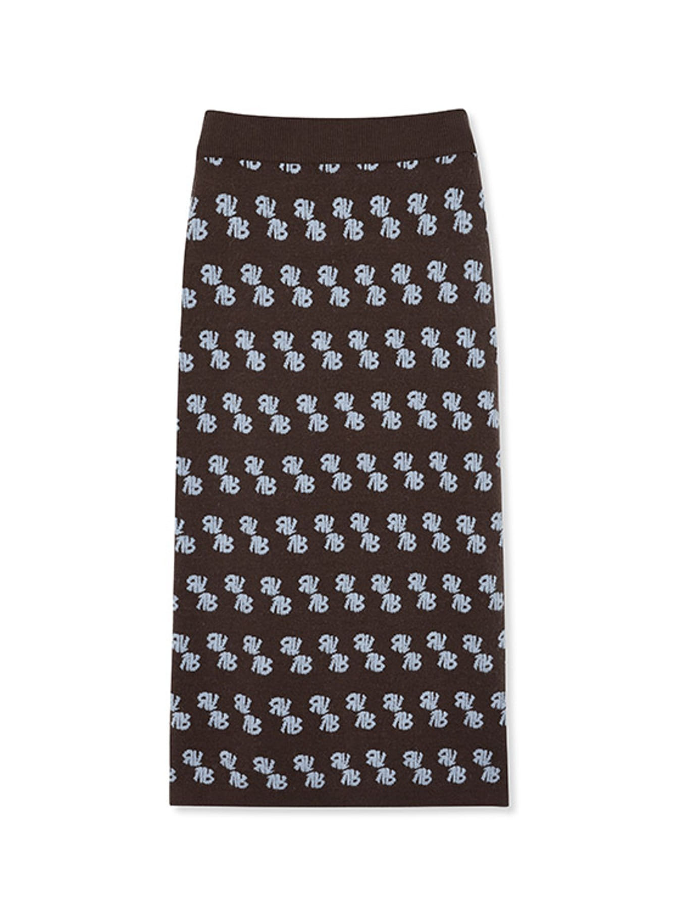 Jacquard Logo Pattern Skirt in Brown VK2WS392-93