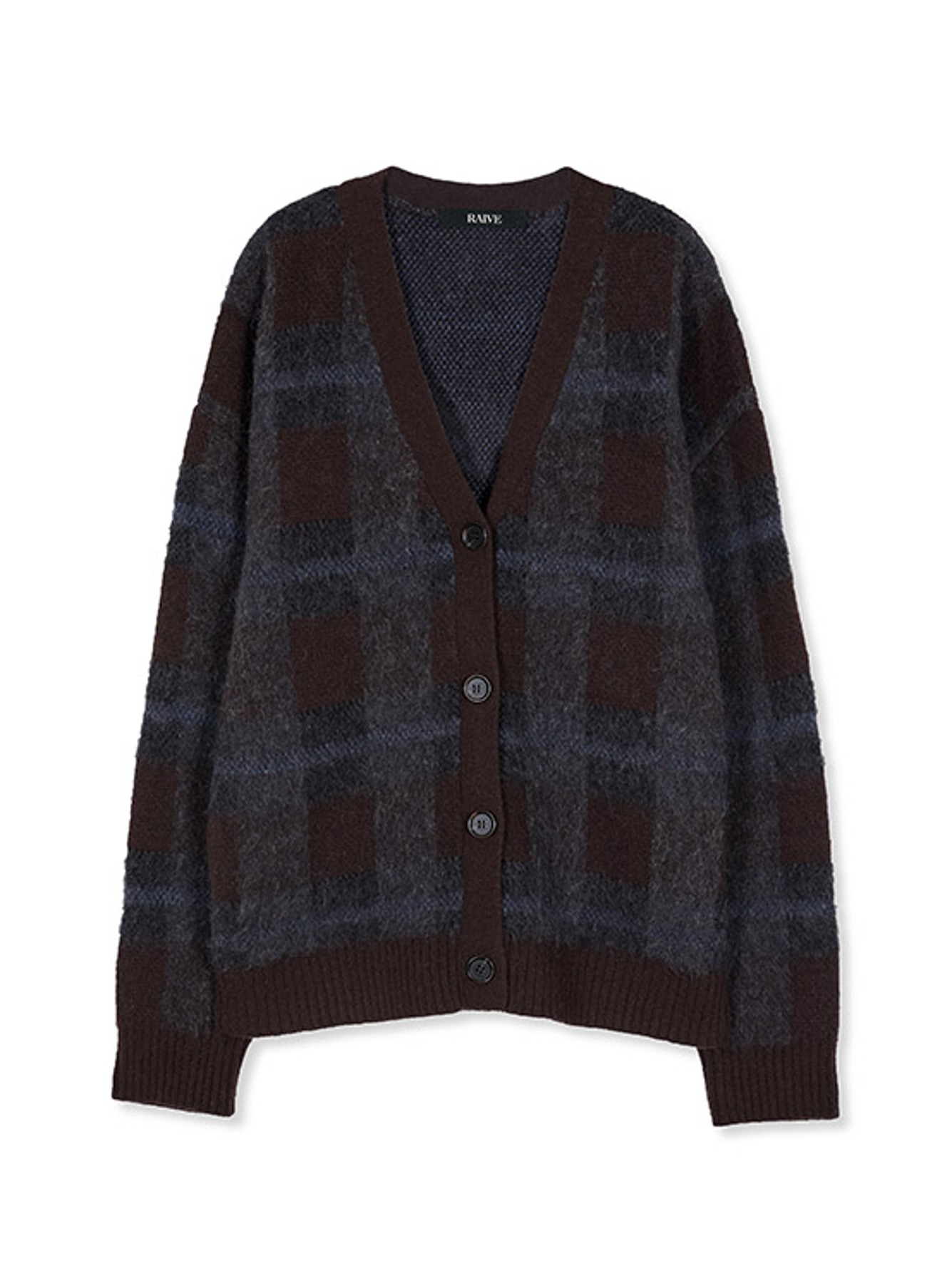 Check Cardigan  in Brown VK2WD783-93