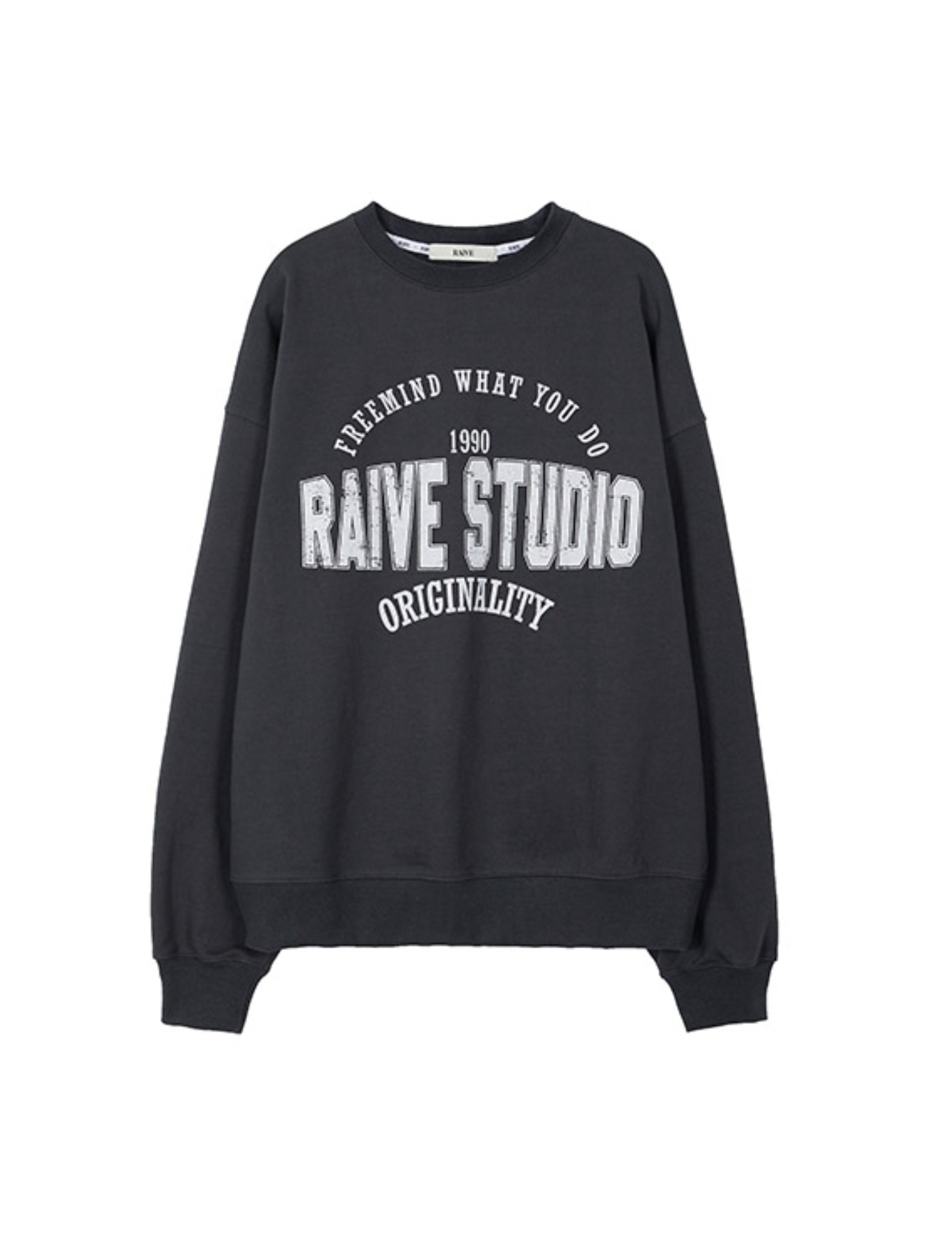 RAIVE Lettering Sweatshirt in D/Grey VW3SE888-13