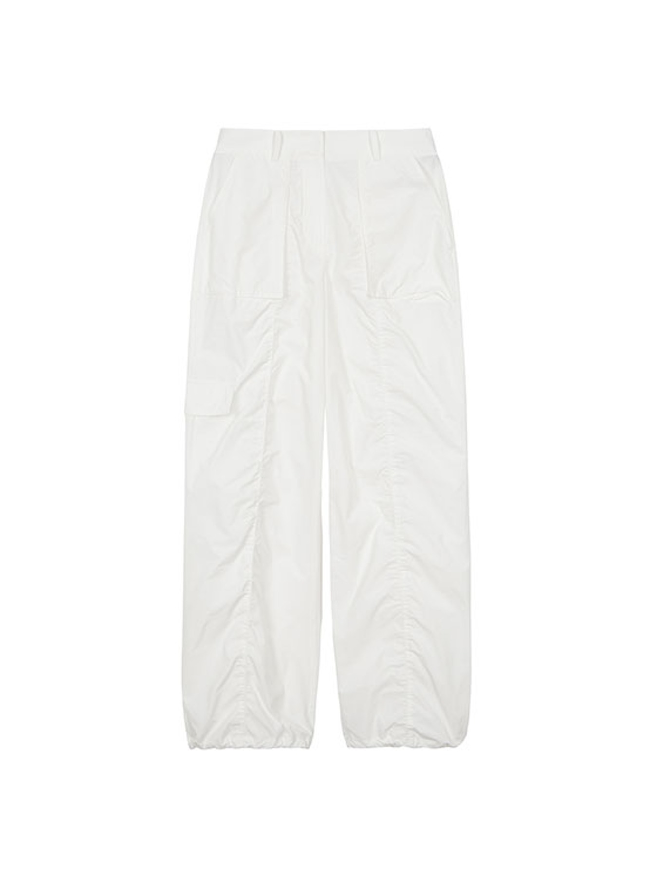 Nylon Shirring Pants in White VW3ML052-01