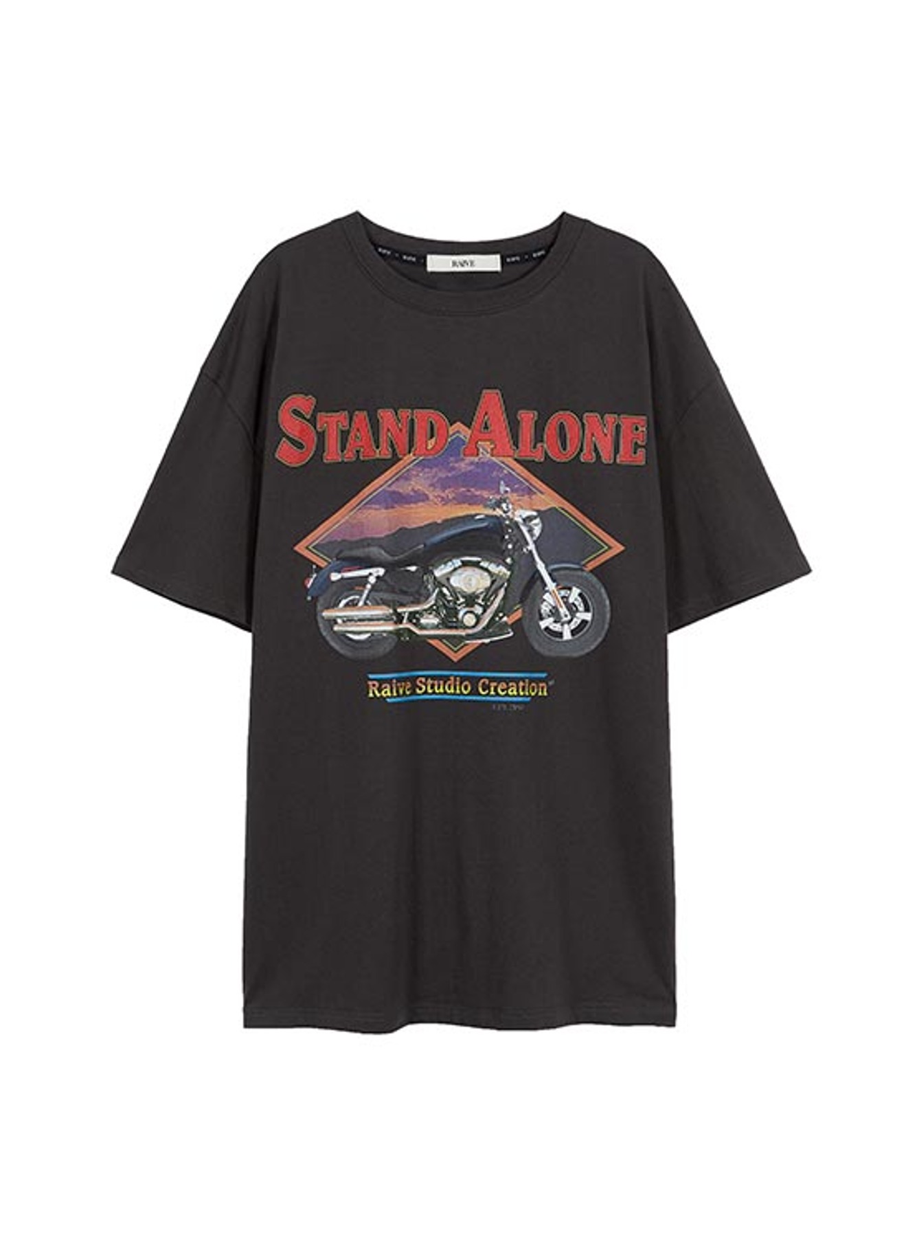Motorcycle Graphic T-Shirt in D/Grey VW3ME271-13