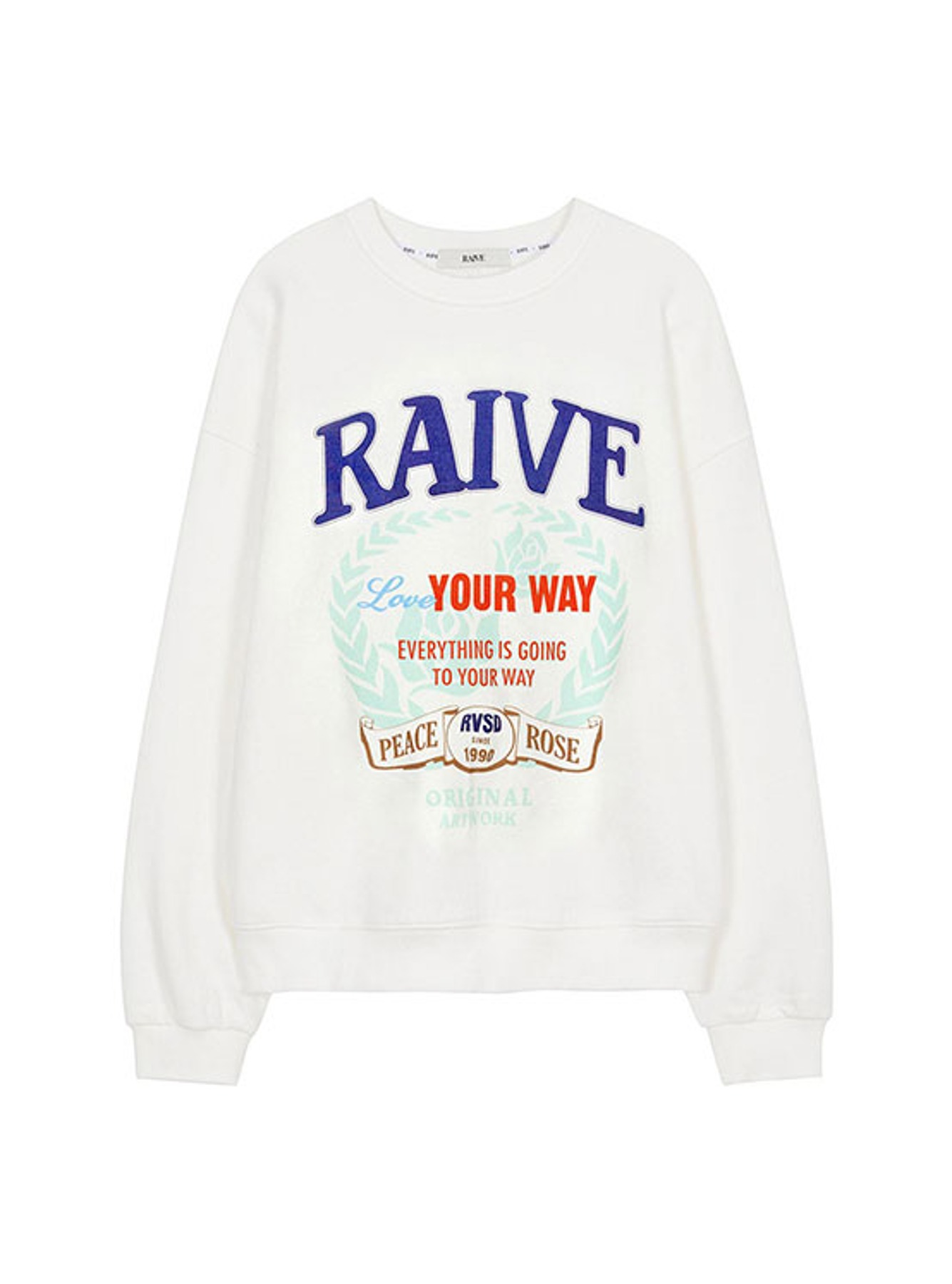 RAIVE Artwork Sweatshirt in White VW3SE253-01